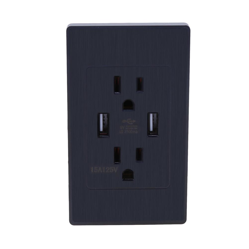 2x Dual USB 2 Port Wall Socket Charger AC Power Receptacle Outlet Plate Panel US 2x Dual USB 2 Port Wall Socket Charger AC Power Receptacle Outlet Plate Panel US