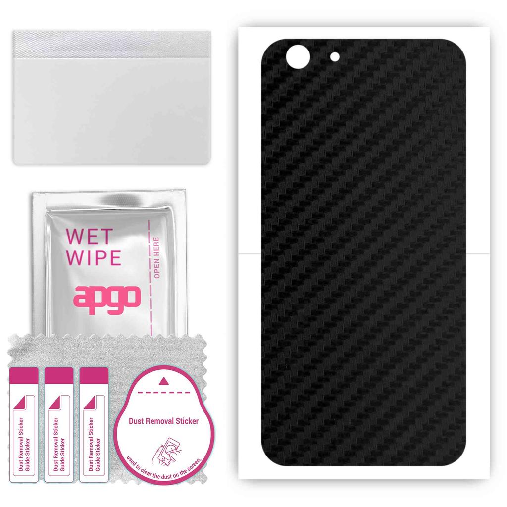 apgo Sticker protector de piele pentru spate compatibil cu vivo Y55s, Folie wrap, Folie, Vinil - Model Negru Carbon