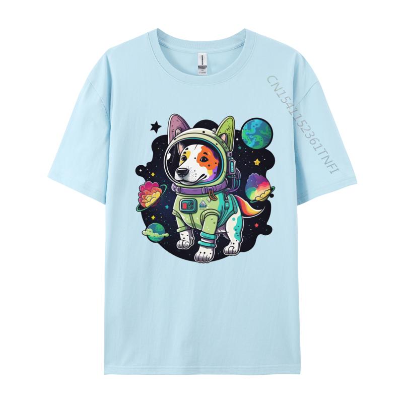 Dog Astronaut In The Cosmos Tshirt Funny T Shirts Cotton Tops Tees For Men T Shirt Blank T Shirt 100 Cotton