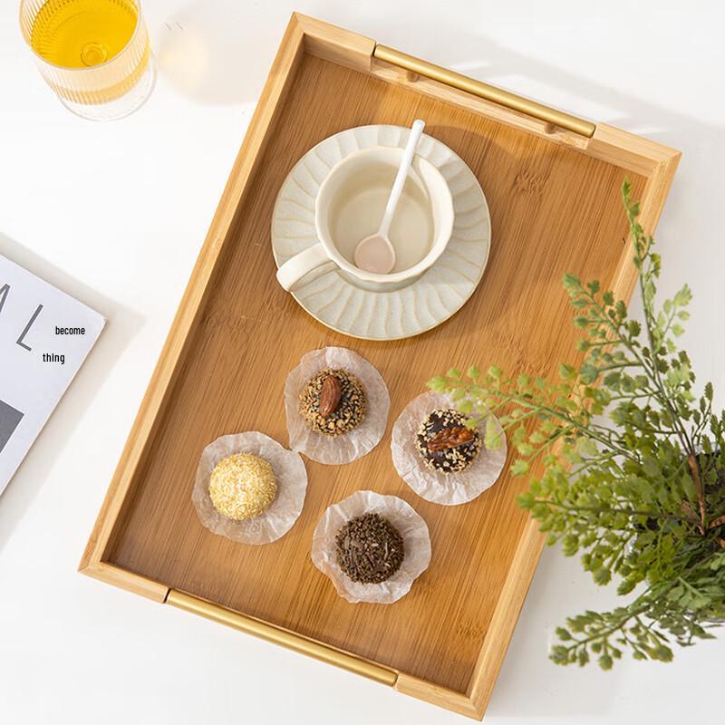 Xuanrun Minimalist Rectangular Bamboo Wood Serving Tray