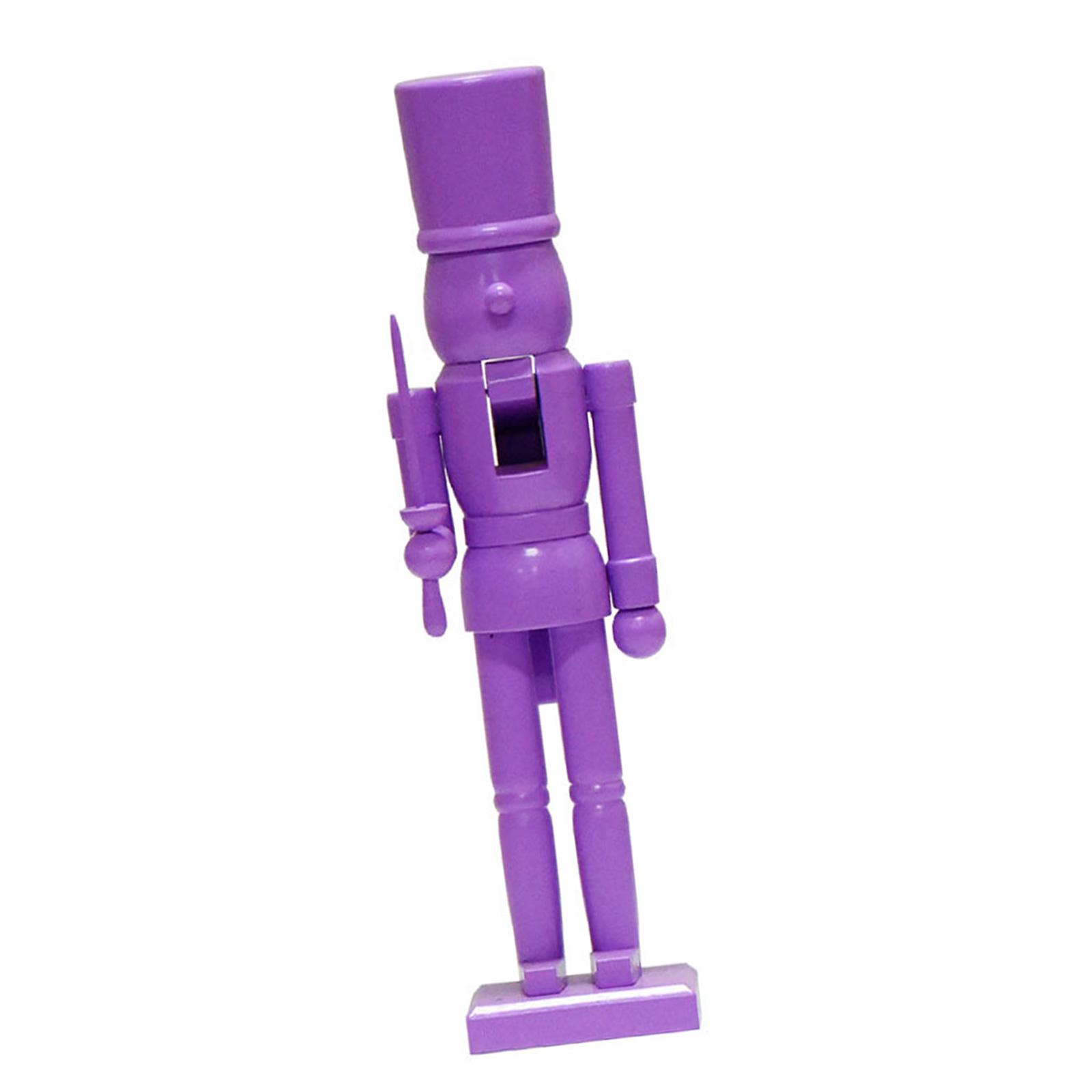 Wood Walnut Cracker Puppet Soldier Christmas Decoration Solid Color Nut Cracker for Christmas Present фиолетовый