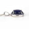 925 Sterling Silver Lapis Lazuli Pendant with Tanzanite Accents Oval 16x12mm Rhodium Fine Jewelry Gift for Her