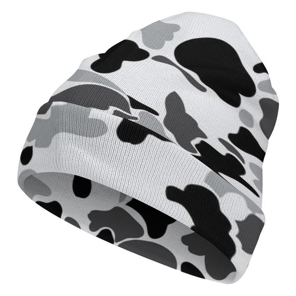 Factory Hot Custom logo pink Camo Print Cuffed Beanie Men Women Cloud Camo Cap Outdoor Camouflage Knitted Hat for Daily Wear