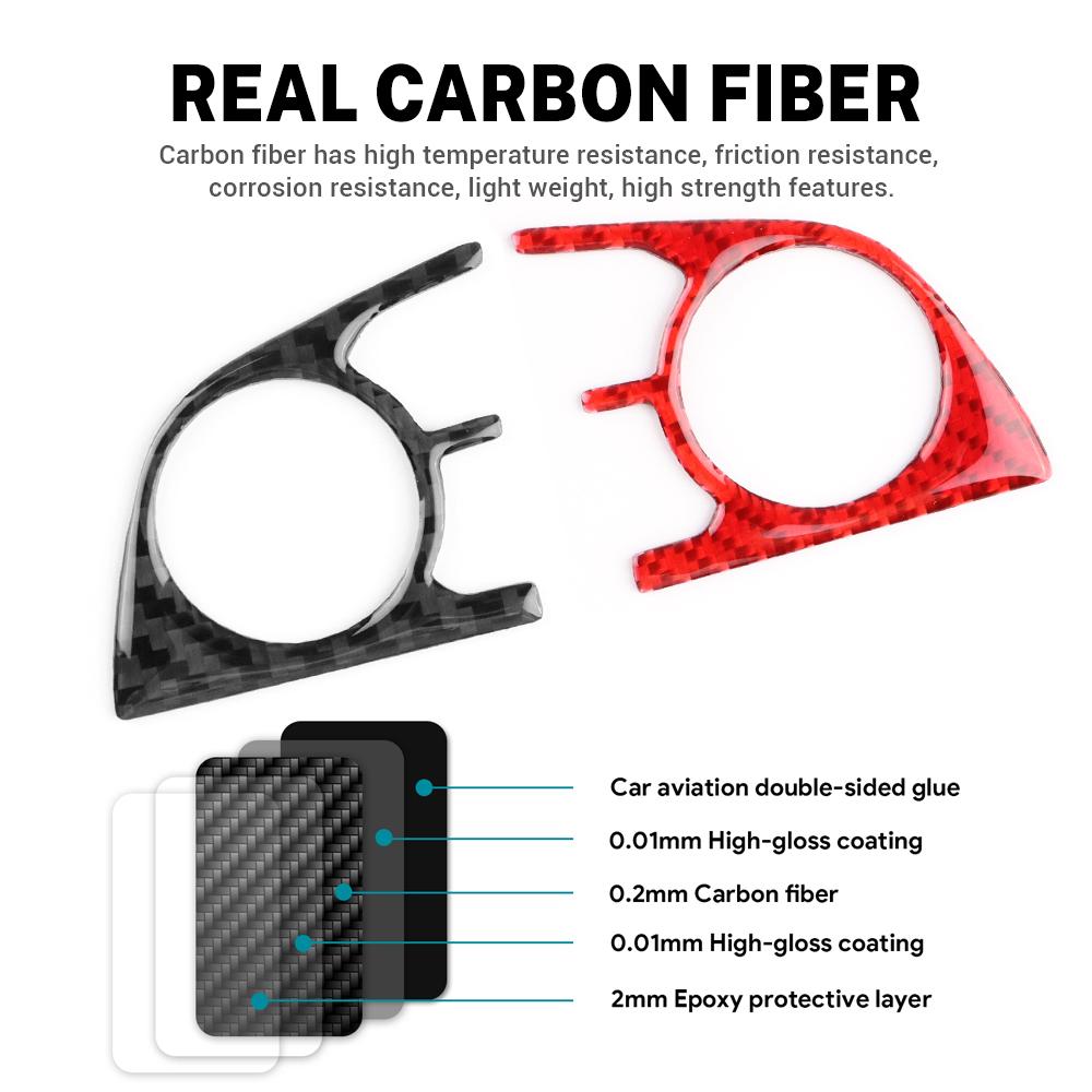 Real Soft Carbon Fiber Sticker For Toyota Camry 2018 2019 2020 2025 2025 For Avalon 2019-2025 LHD Car Steering Wheel Button Trim