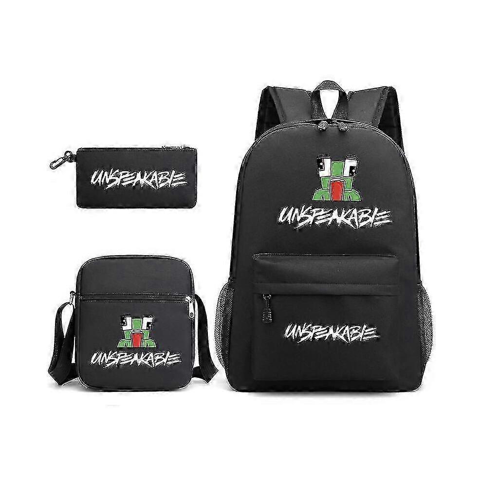 (nero) Inesprimibile Modello Creativo Zaino Borsa a Tracolla Astuccio Set da 3 Pezzi Di Bpjljr