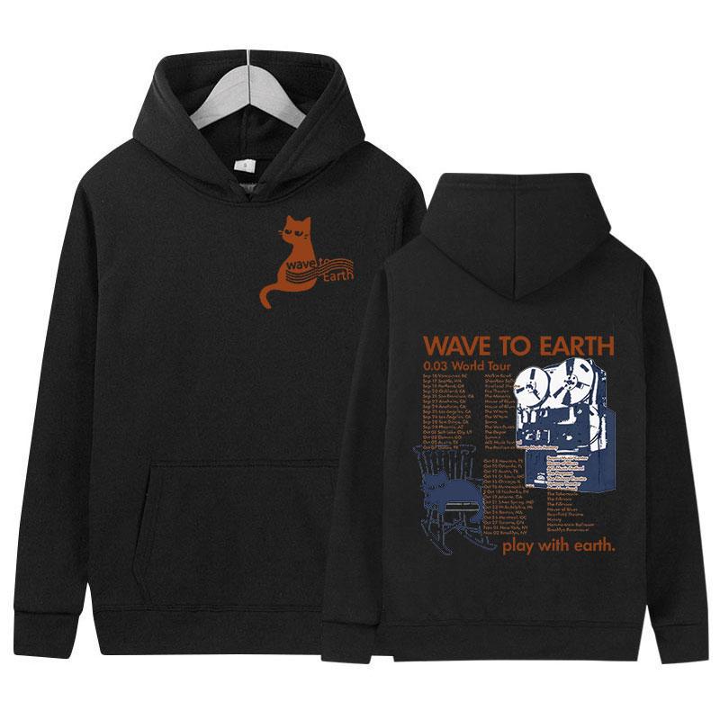 Kpop Band Wave To Earth Katze 0.03 Welttournee Hoodie Herren Damen Retro Mode Pullover Sweatshirt Harajuku Kleidung Oversized Kapuzenpullover
