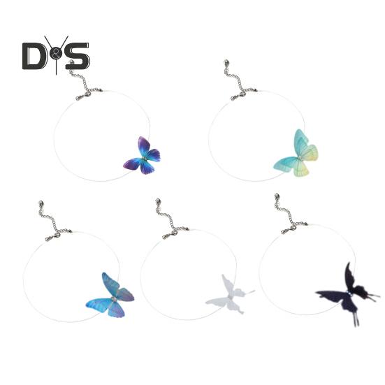 Schmetterlings-Halskette, Boho-Stil, unsichtbare Kette, Schmetterlingsfee-Halskette, transparente Angelschnur-Halskette für Frauen und Mädchen