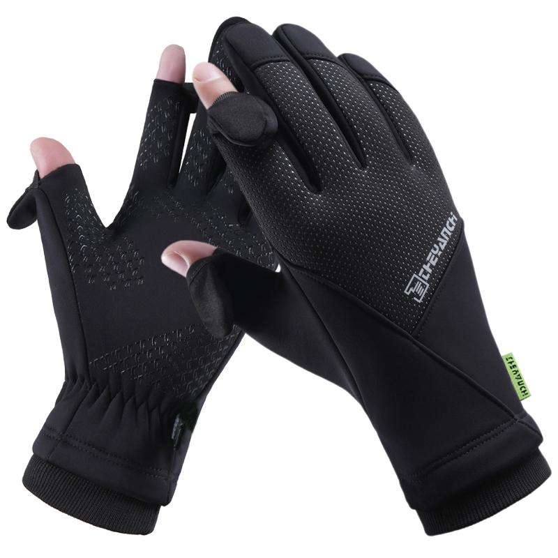 

CHRLCK Winter Thermal Full Finger Cycling Gloves Windproof Touchscreen Men Women Waterproof Bicycle Gloves Non-Slip Bike Gloves M