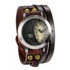 JewelryWe Antique Eiffel Tower Design Leather Analog Quartz European Punk Brown Watch, 4-Way Display, Band, Display, Movement, Style, Unisex,