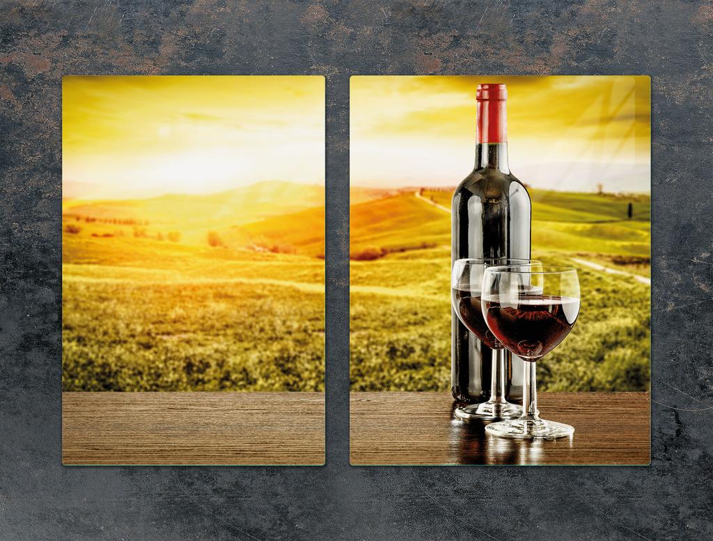 SZKLANA PŁYTA OCHRONNA DESKA 75x52 WINO