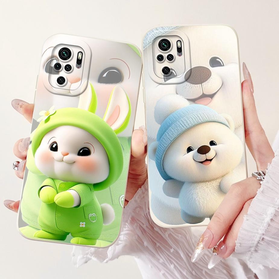 For Xiaomi Redmi Note 10 4G Case Note 10S Cute Rabbit Cartoon Back Cover Soft Silicone Phone Case For Redmi Note 10 Pro Max Bags