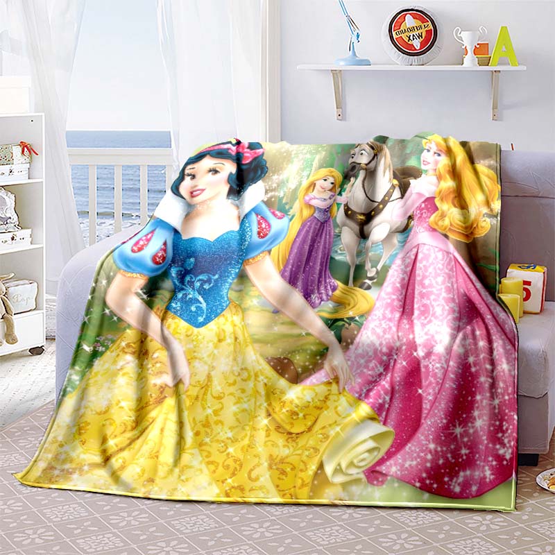 This exquisite 3D princess cartoon flannel blanket is suitable for beds, bedrooms, sofas, picnics, and can also be used as an ou