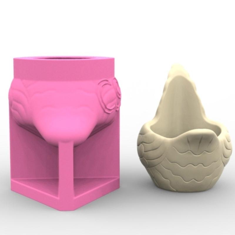 Silikon Pflanzgefäßform Silikon Blumentopfform Papageienform für Sukkulententöpfe und Heimdekorationen Kreative Bastelvase