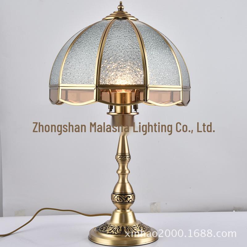 American Style All-Copper Desk Lamp for Living Room, Bedroom, or Study - Export Quality, No Pull Cord