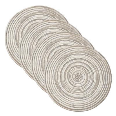 Uxcell 4-Piece Round Woven Place Cushions, 15", Heat-Resistant, Gradient Gray, for Kitchen/Dining Table Countertops