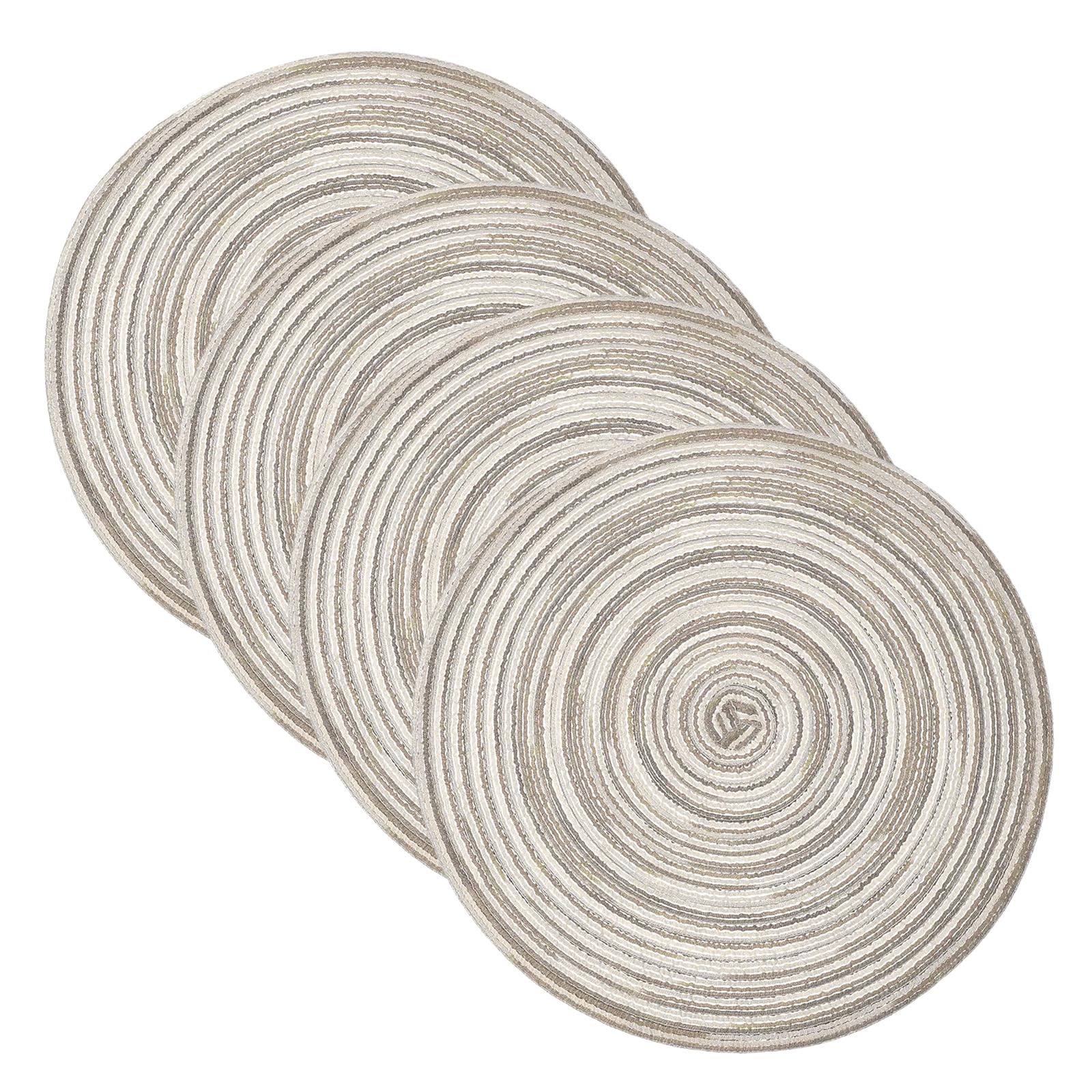 

uxcell 4 штуки Круглі плетені підставки під тарілки, 15 дюймів, термостійкі, градієнтно-сірі, для кухонних/обідніх стільниць