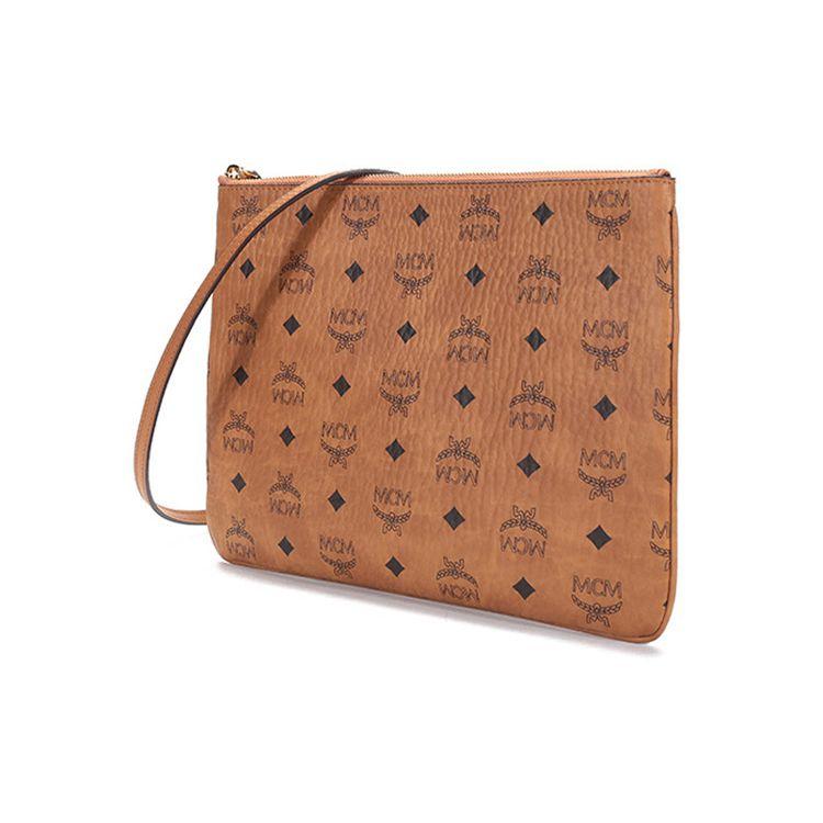 MCM Visetos Monogramm PVC Clutch Schulter Crossbody Tasche Damen Taschen Braun Cognac MYZAAVI02CO001