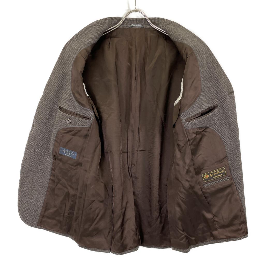 LARDINI Brown Wool Loropiana Fabric Check Vent Tailored Jacket Jacket 50 BrownUsed
