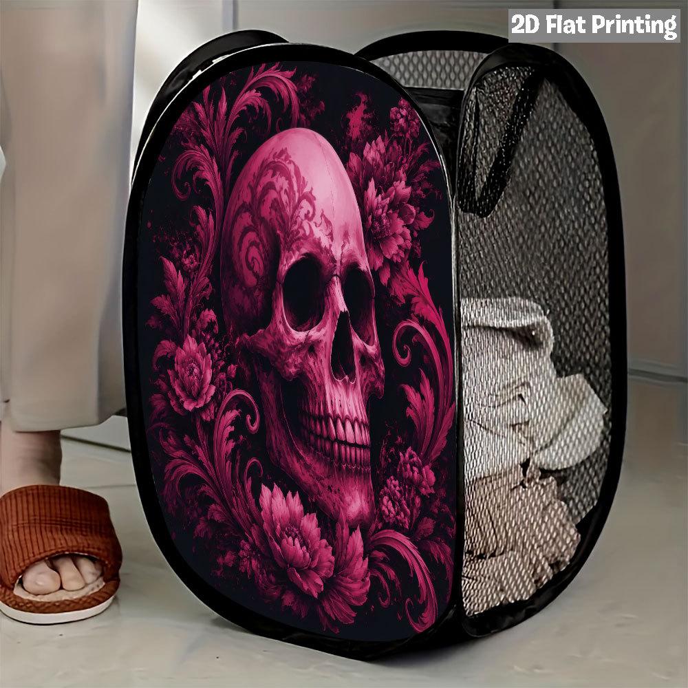1Pcs Halloween Series 3 Pop-Up Laundry Hamper Expandable Mesh Hamper Basket for Room Bedroom Bathroom Organization Contemporary Storage