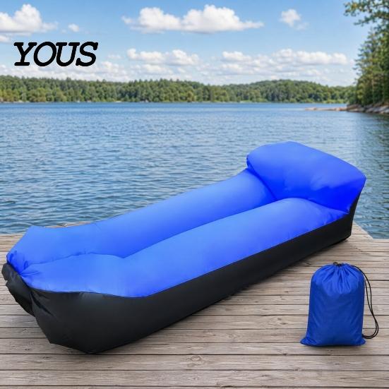 Tear-resistant Air Sofa Outdoor Inflatable Sofa, Portable Foldable Blow-up Couch, Anti Leakage Garden Chair Ergonomic Lounger for Outdoor, Beach,