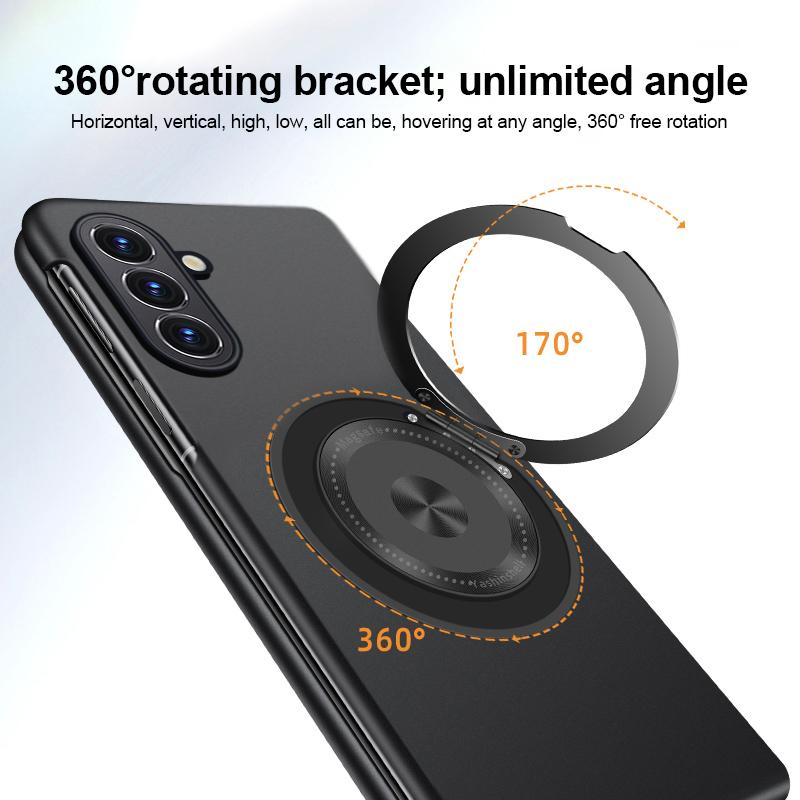 Rotate Metal Holder for Magnetic Wireless Charging Phone Case for Samsung Galaxy Z Fold Fold 8 Ultra 7 6 5 4 3 Shockproof Cover