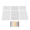 6 Sheet Flower Heat Shrink Paper with 8 Color Pencils Pre Cut Two Sides DIY BOPS Shrink Film Paper for Beginner