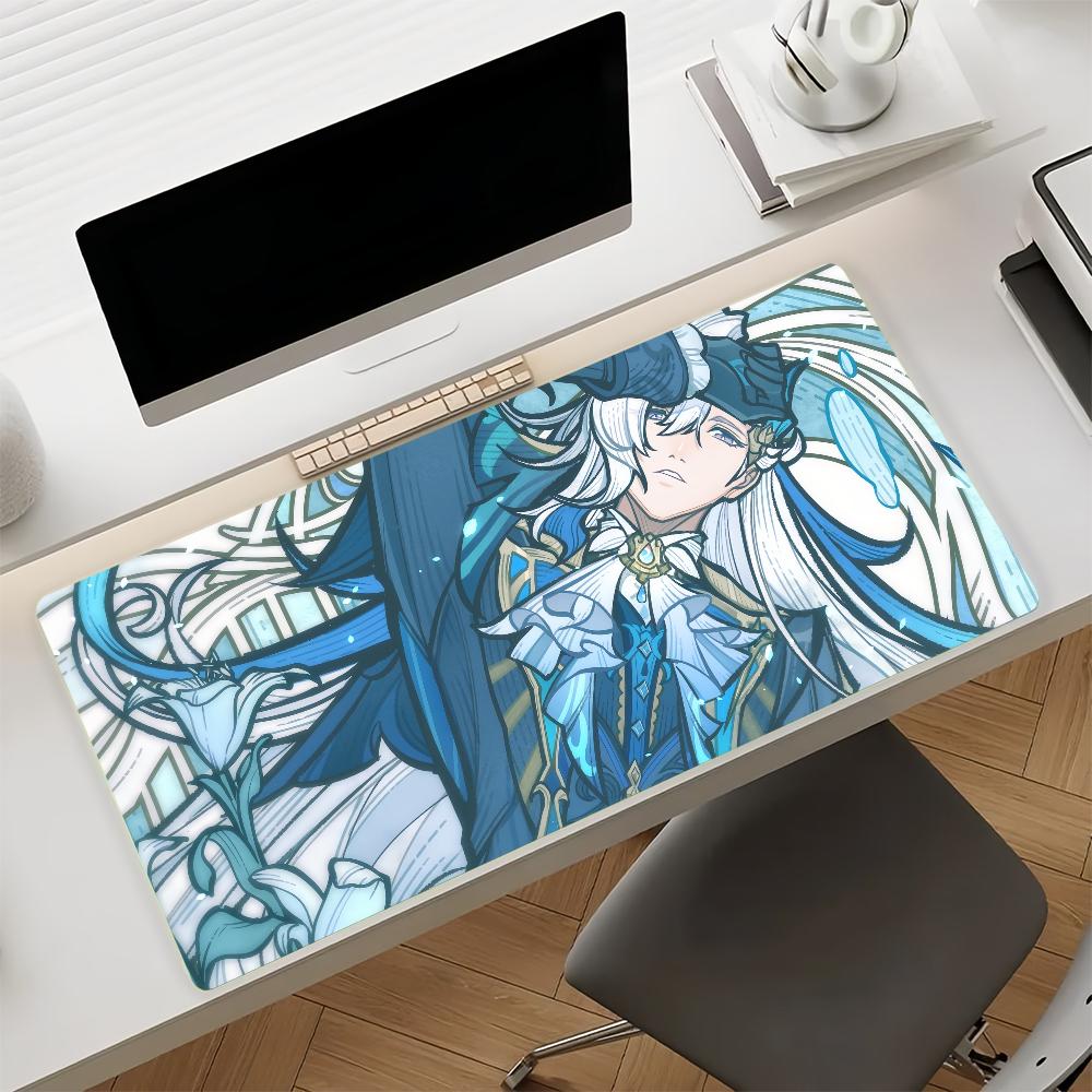 Game Genshin Impact Neuvillette Mouse Pad Non-slip Rubber Gamer Balance Computer Mat Decoracion Deskmat Laptop Office Large