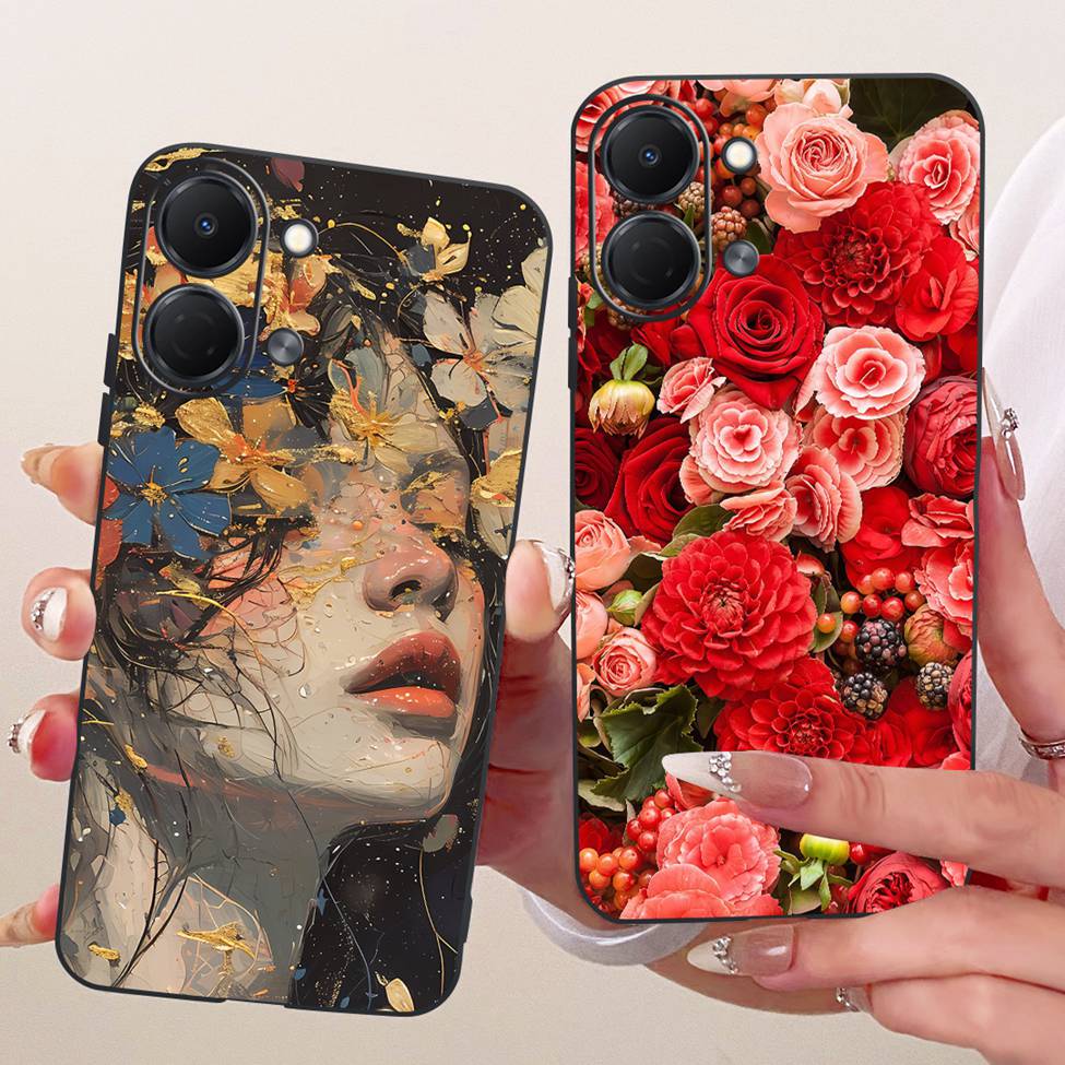 For Tecno Spark Go 3 Case Cover Fashion Butterfly Luxury Cute Painted Black Silicone Bumper For Tecno Spark Go3 KN3 Phone Casing