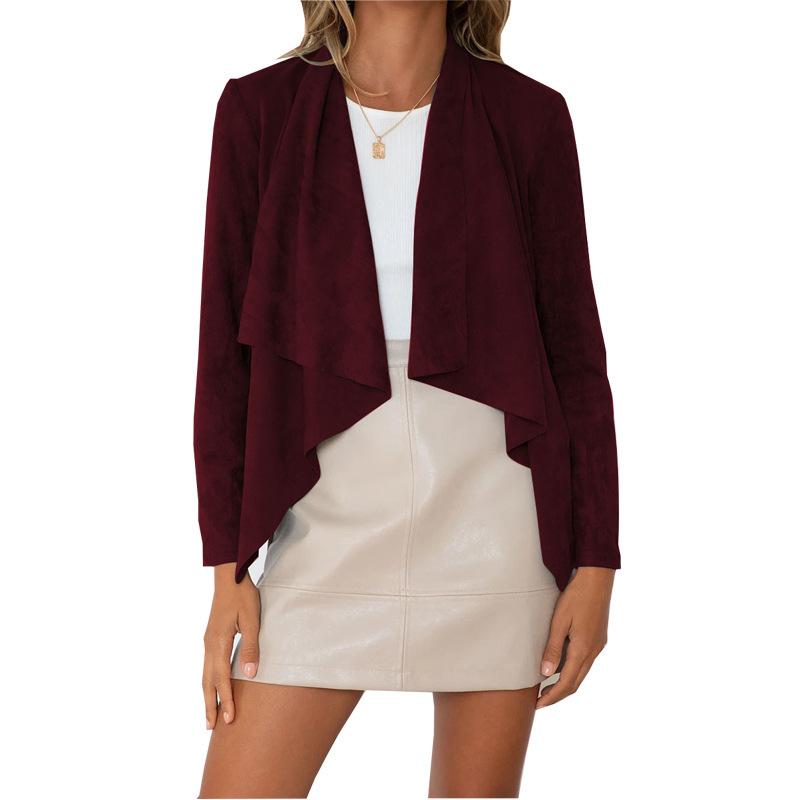 Moda feminina casual cor sólida estampa outono inverno jaquetas e casacos de manga comprida