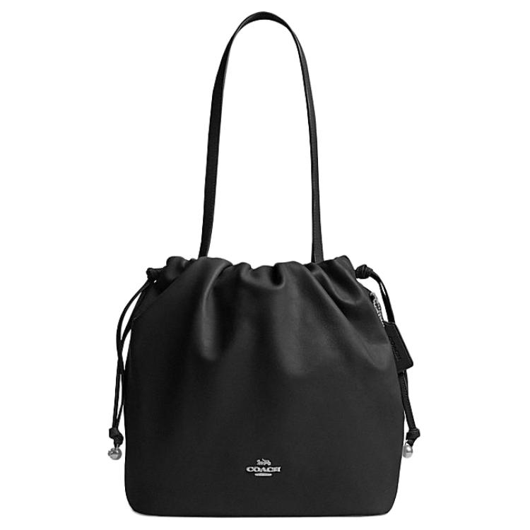 

Coach Faye 28 Logo Drawstring Closure Tote Bag Women tote Black CV947-SVBK Gift Box Set (Basic Set+Yellow Box)
