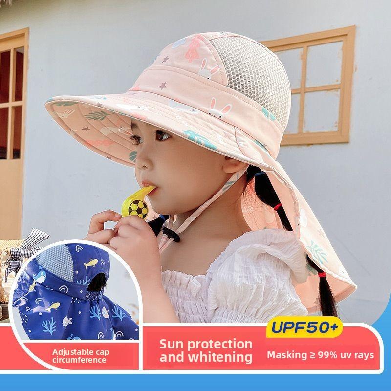 

Милая шляпа от солнца с мультяшным персонажем, подходит для подростков 3-10 лет со свистящим звуком - Дышащая, с широкими полями, регулируемая, летняя пляжная шляпа для улицы