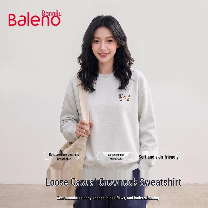 Baleno Women's Cotton Blend Round Neck Sweatshirt