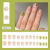 Green Fresh Daisies French Removable Nail Art Tablets 24 pieces press on nails