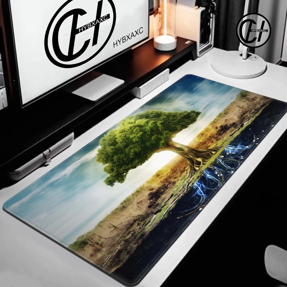 Tree of Life Mouse Pad Large Desk Accessories Desk Pad Rubber Base with Stitched Edge Mousepad NonSlip Mousepad for Office