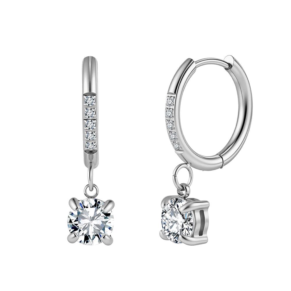 

Effie Queen 18K Gold Plated Cubic Zircon Drop Dangle Earrings Vintage Stainless Steel CZ Pendant Piercing Drop Earring STKE17