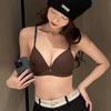 Fille Printemps Été Sexy Mode Lettre Fine Bretelle Épaule Petites Poitrines Rassembler Pour Montrer Grandes Sans Armature Lingerie