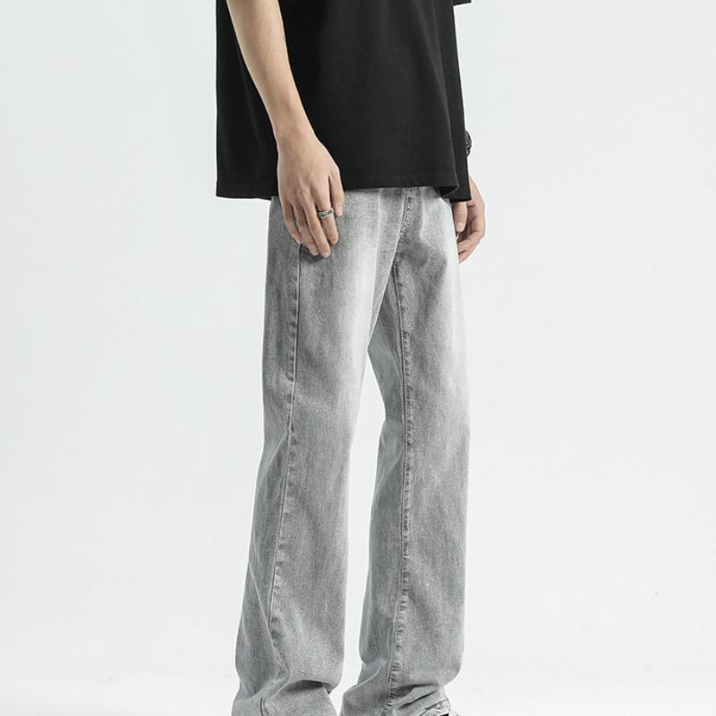 

Slim Jeans for Men s Summer Basic Black Squid High Wide-leg Pants 3XL