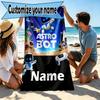 Custom Name Personalized Cosmic Bot Crew Print Beach Towel, for Trip Camping Beach Party Home Decor, Birthday Gift for Family & Friends
