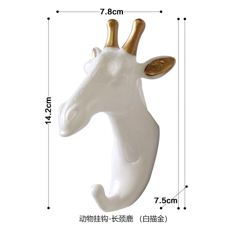 Wall Mounted Animal Head Rack Coat Cap Wall Hanger Horse Giraffe Elk Elephant Hook Decorative Room Decor Bathroom Accessory