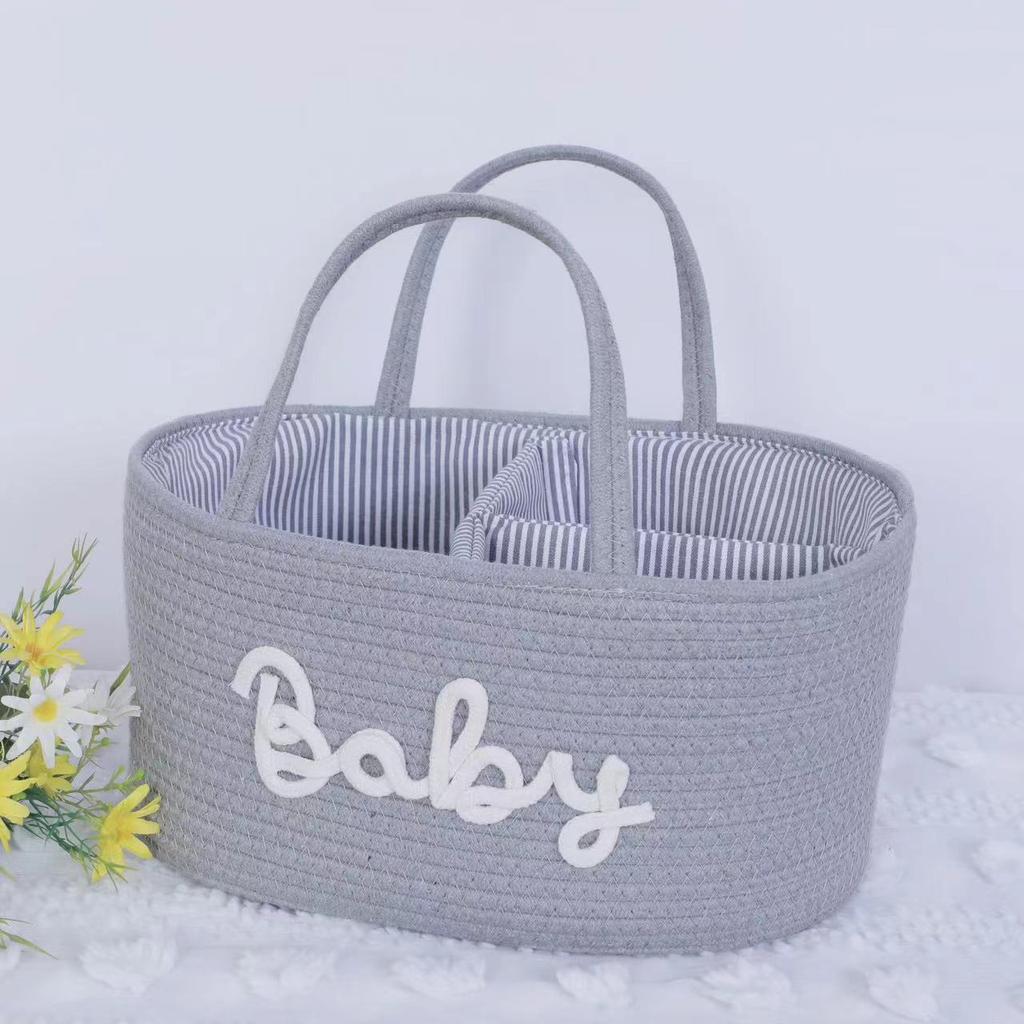 Multifunctional Travel Out Portable Mommy Bag Cotton Rope Diaper Bag Diaper Storage Bag Baby Diaper Storage Basket