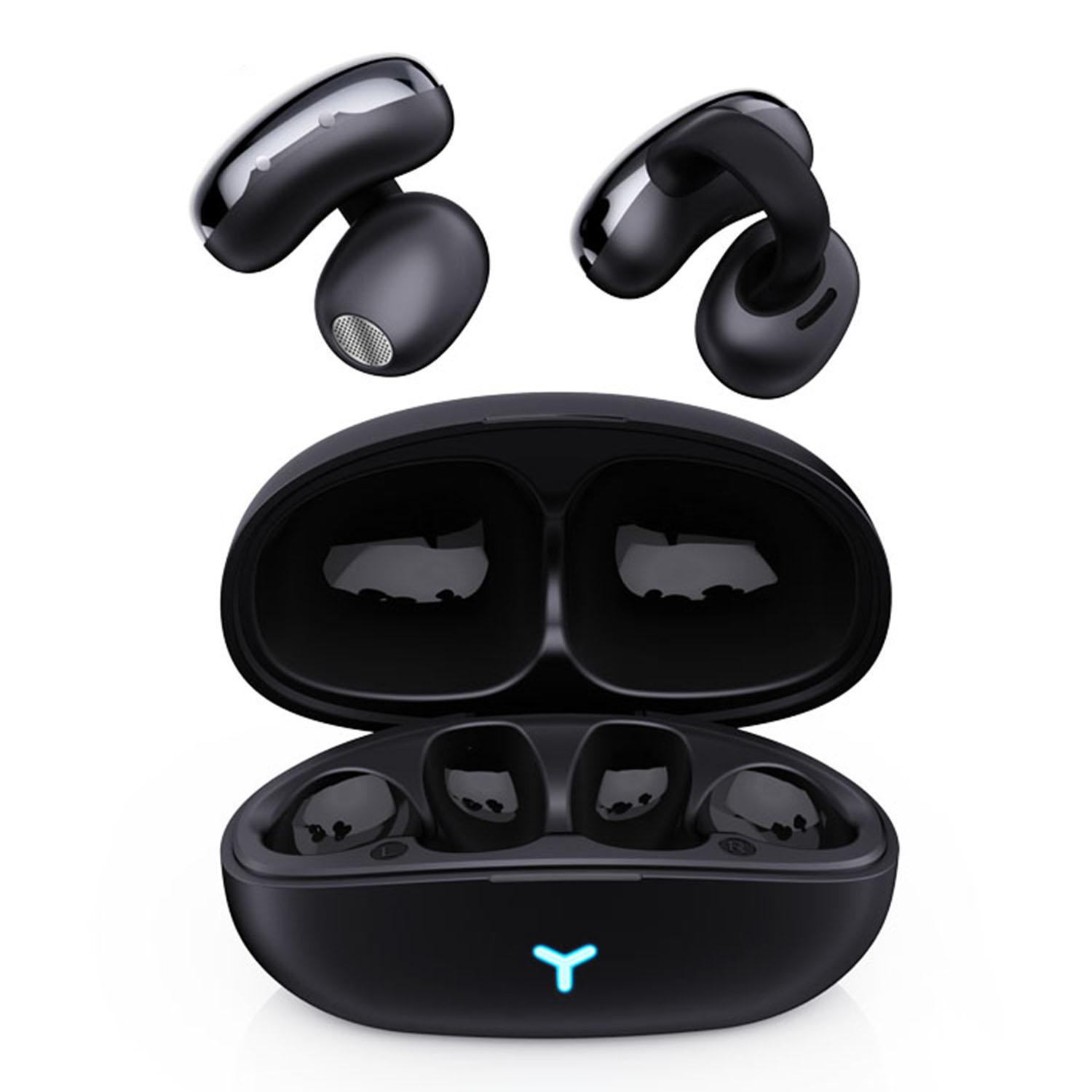 

HILEO Hi82 Bluetooth-compatible Headsets Ear Clip-On Earphones Wireless Headphones Black