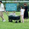 VECELO Carry Wagon Foldable Carry Cart Outdoor Wagon Camping Cart Large Tires with Brake Large Capacity 110L Load Capacity 100KG 4 Wheels Outdoor