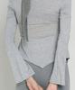 Debiweeo Asymmetrical Wrap Long Sleeve Devi-T0141-Melange Grey