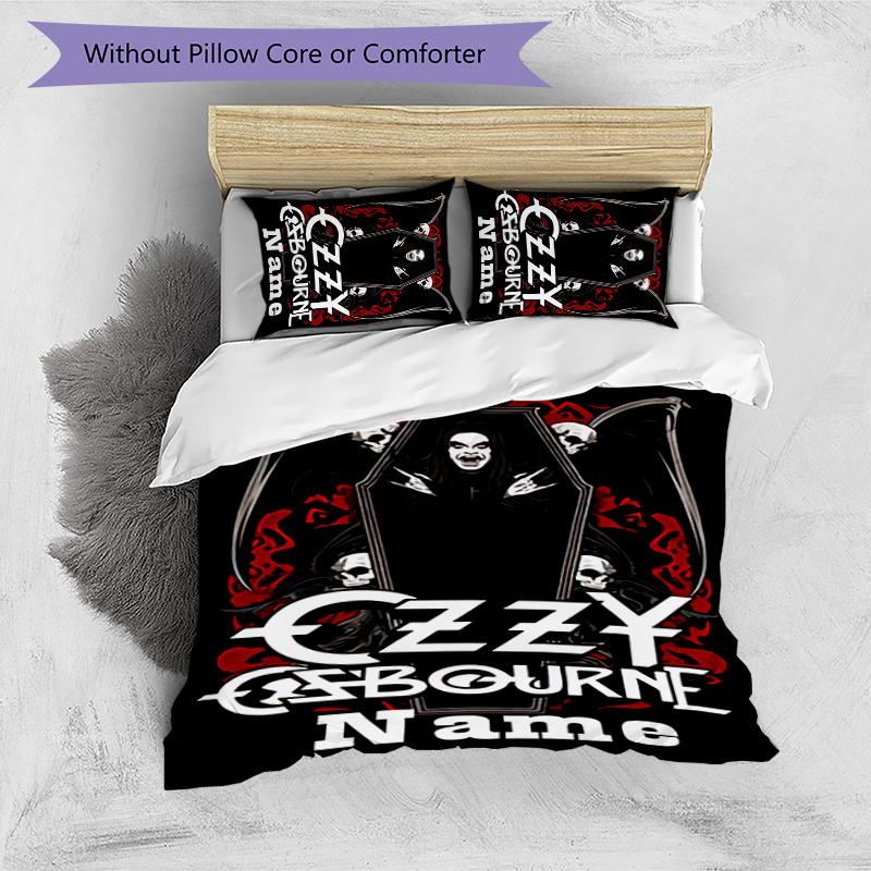 3pcs Custom Name Rock Ozzy Osbourne Bedding Set Duvet Cover Closure Includes 1 Duvet Cover & 2 Pillowcases for All Seasons Bedroom Decor