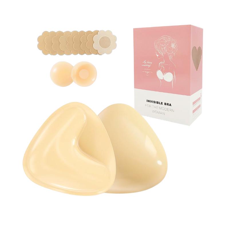 Double-Sided Silicone Nipple Covers & Push-Up Bra Inserts for Deep V Swimsuits