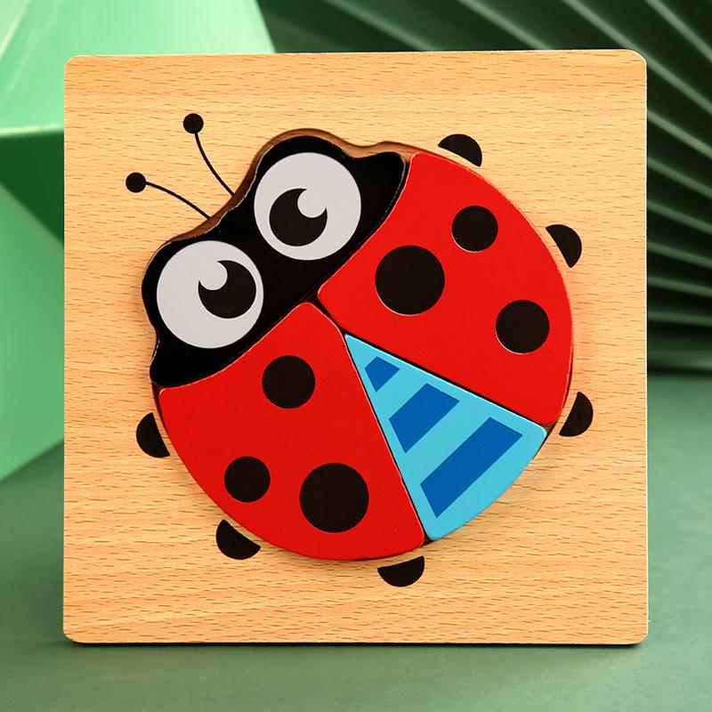 Wooden 3D Educational Puzzle for Toddlers - Interactive, Creative Hands-on Toy for Ages 1-3