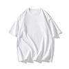 T-shirt a maniche corte girocollo tinta unita in puro cotone ampia lucida nera e bianca con paillettes