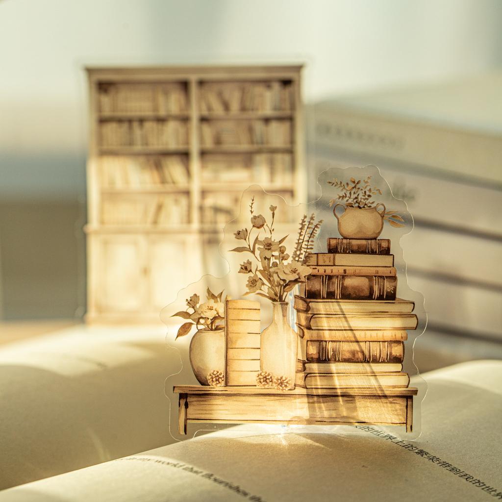 20 pièces Autocollants Décoratifs Vintage INS Reading books en PET Créativité diy Journal Album Scrapbooking Junk Journal Fournitures
