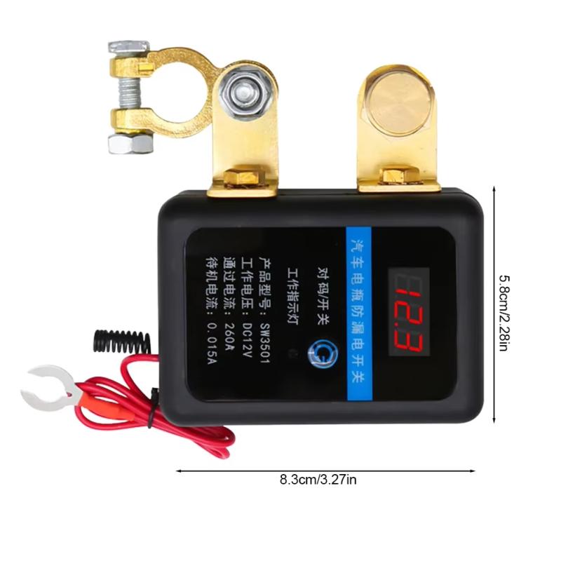 Car Truck SUV DC 12V Remote Battery Disconnect Switch 260A Automatic Power Shut Off Switch Car Remote Battery Cut Off Switch