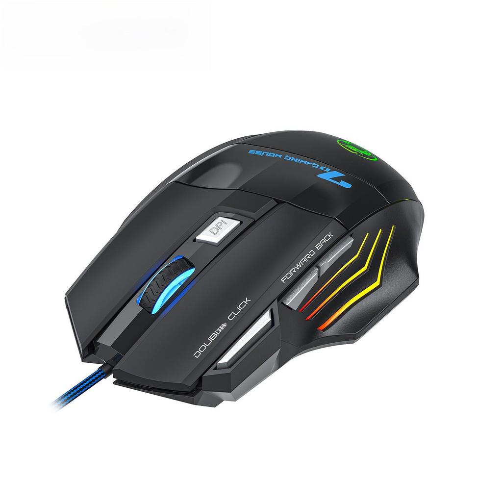 Souris Gaming Filaire IMICE X7: Design Lumineux Coloré, 7 Boutons, Bouton de Tir, Long Câble USB